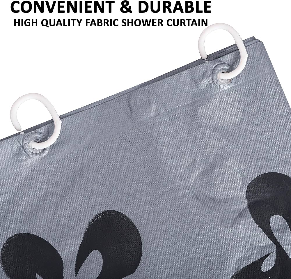 Kuber Industries Shower Curtain | 7 Feet | Bathroom Shower Curtain | AC Curtains | PVC Waterproof Window Curtain | Curtains for Bathtub | 8 Rings Curtain | Painting | Grey